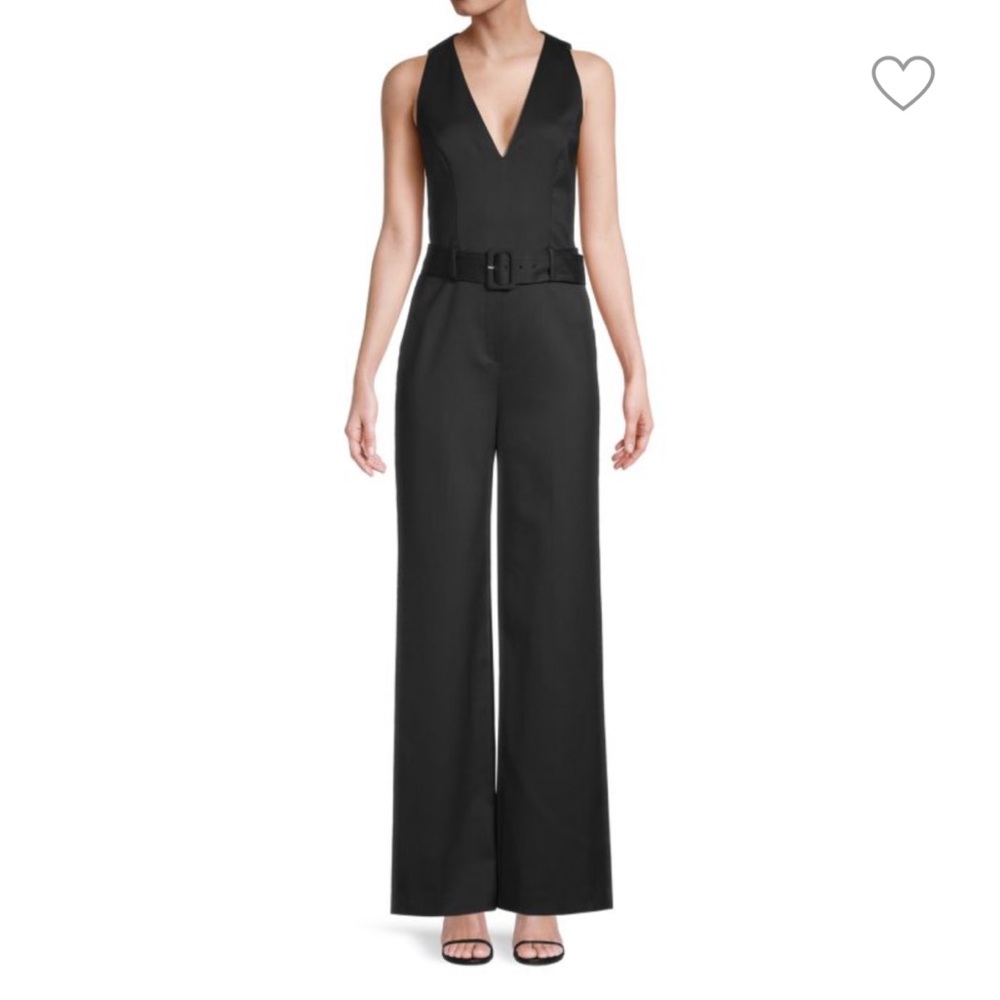 Theory Belted Tailored Jumpsuit, Black, Size 4, NWOT